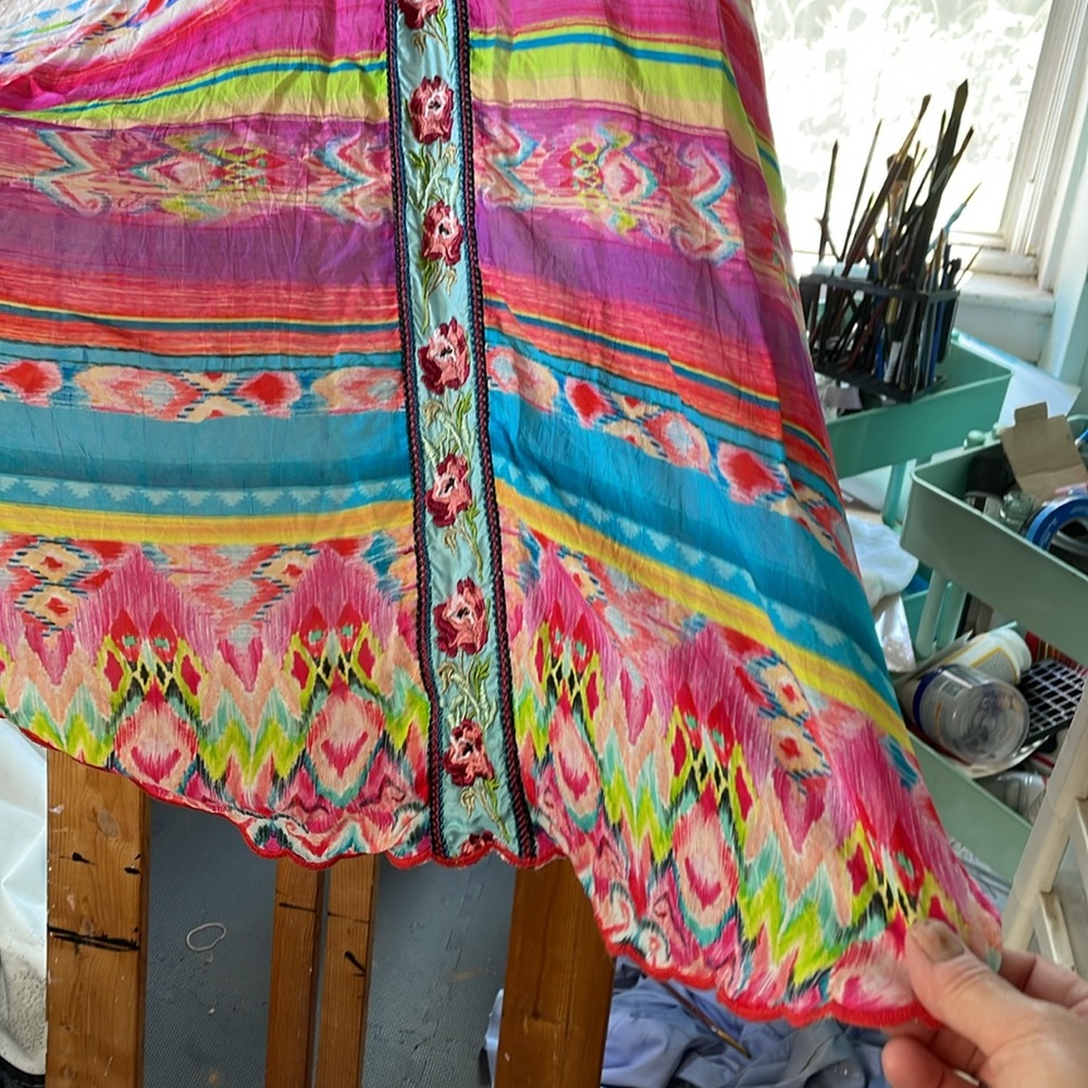 JOHNNY WAS TAHLEAH DRESS SMALL colorful floral floaty flowy comfy - Picture 8 of 14